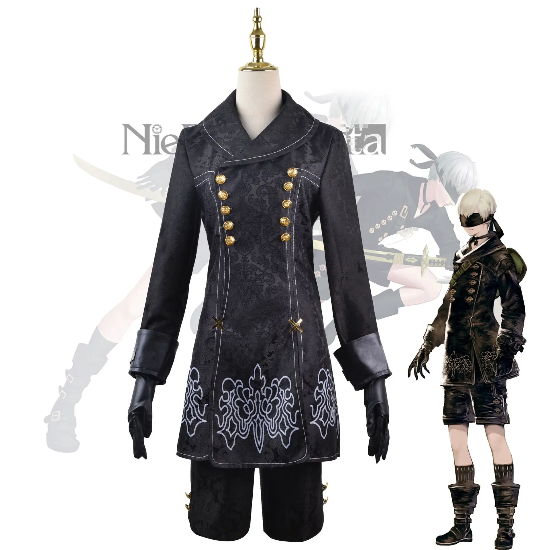 Nier Automata Cosplay para homens, Trajes de RPG, Yorha 9S, No.9, Tipo S, Traje extravagante, Festa de Halloween