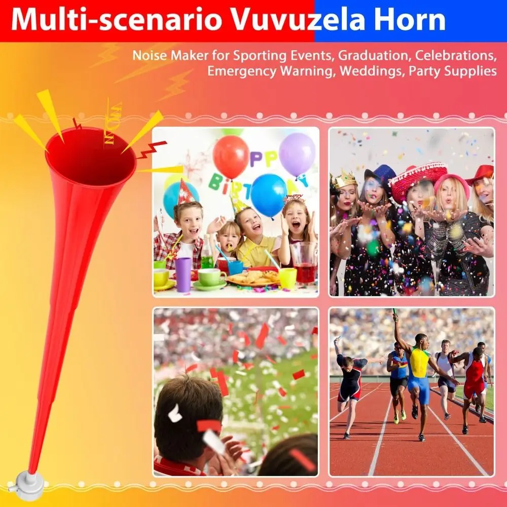 New 24 Inch Collapsible Stadium Horn Plastic Loud Sound Vuvuzela Horn Vuvuzela Blow Horn for Sporting Events