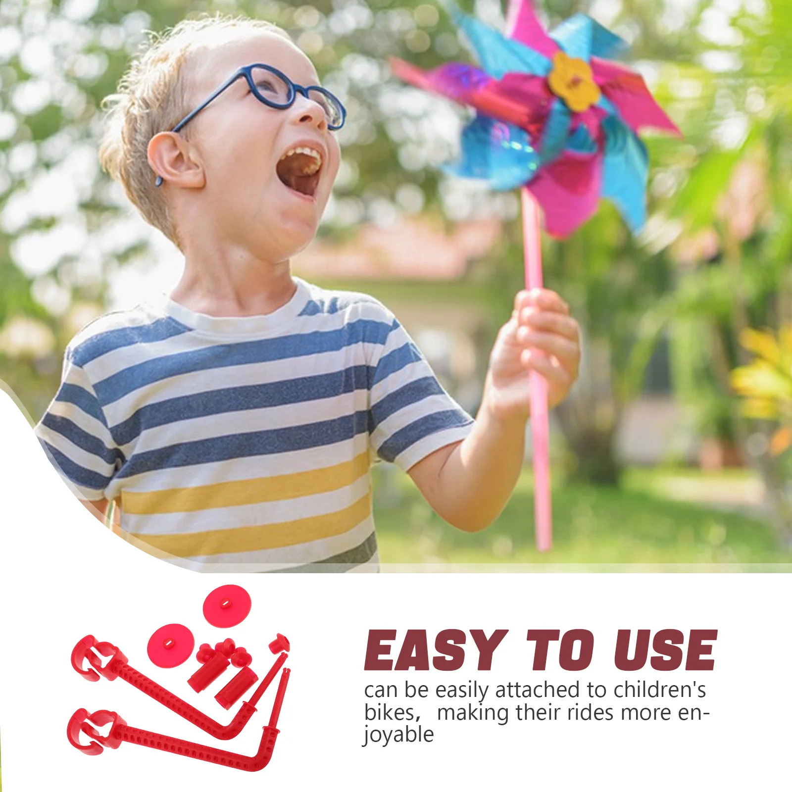 مجموعتان من ملحقات طاحونة الهواء للدراجة للأطفال لتزيين طاحونة الهواء الحديدية سهلة التركيب متوافقة مع دراجة ثلاثية العجلات للفتيات والأولاد #3