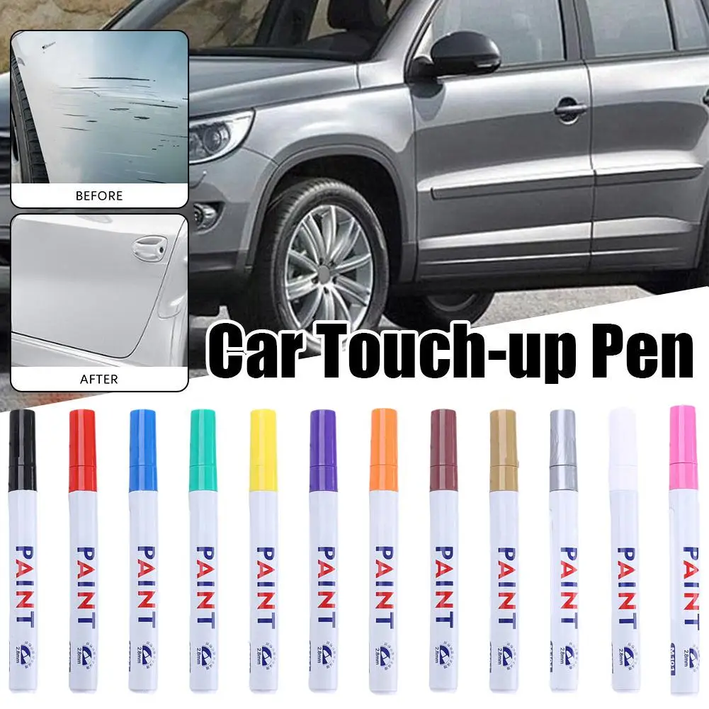 1pcs White Waterproof Cars Wheel Tire Oily Mark Pen Paint Graffiti Auto Cd Tyre Up Paint Pen Permanent Metal Touch Marker R G8W4