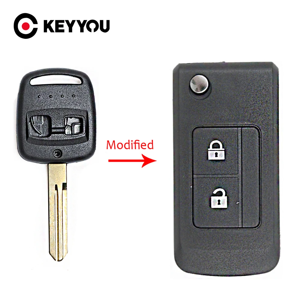 KEYYOU Modified Folding Flip Remote car Key Shell 2 Buttons Keyless Entry Case For For Subaru Outback Legacy