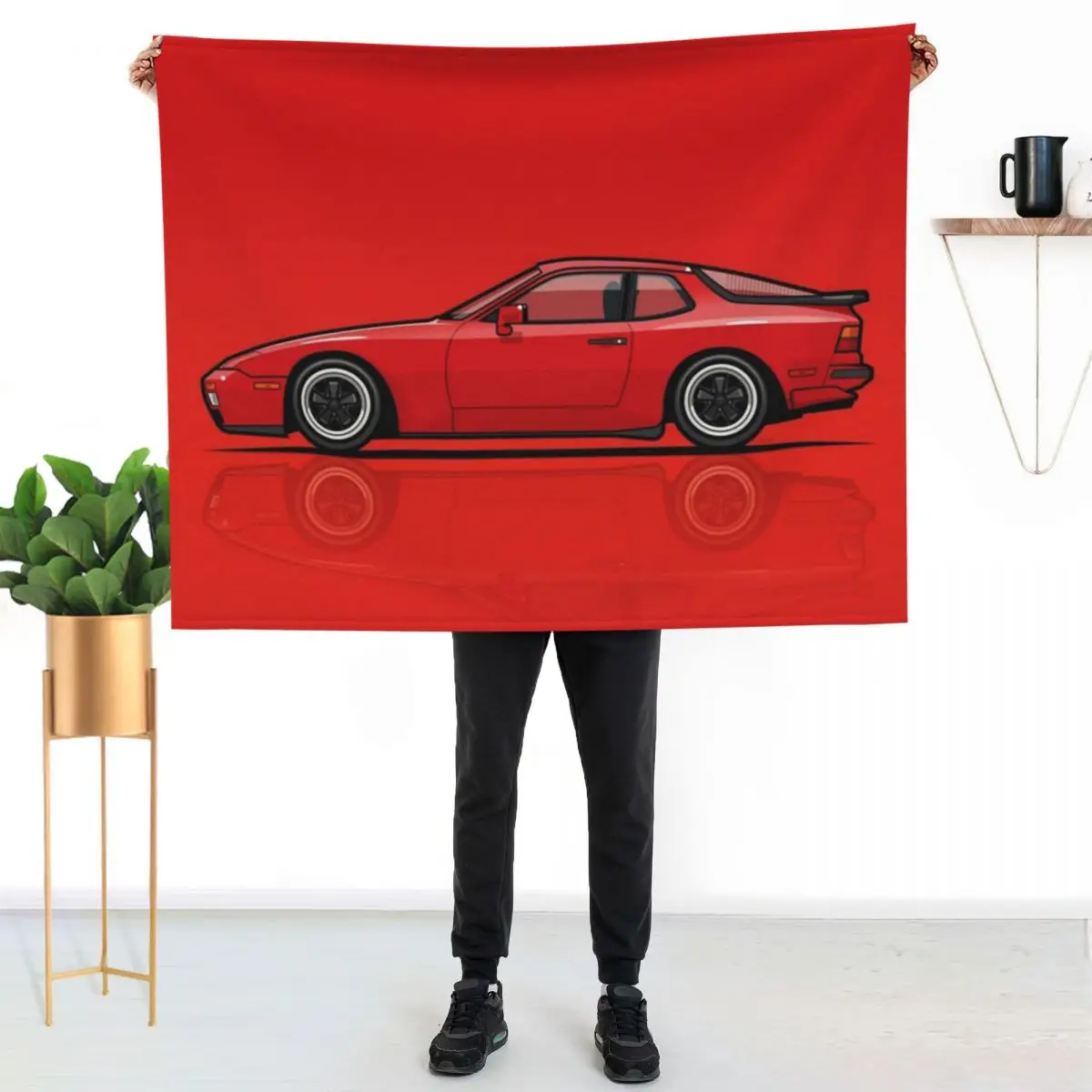 India Red 1986 P 944 951 Turbo (US spec) Throw Blanket Blankets Sofas Of Decoration Retros Soft Flannel Cute Plaid Nap Blankets