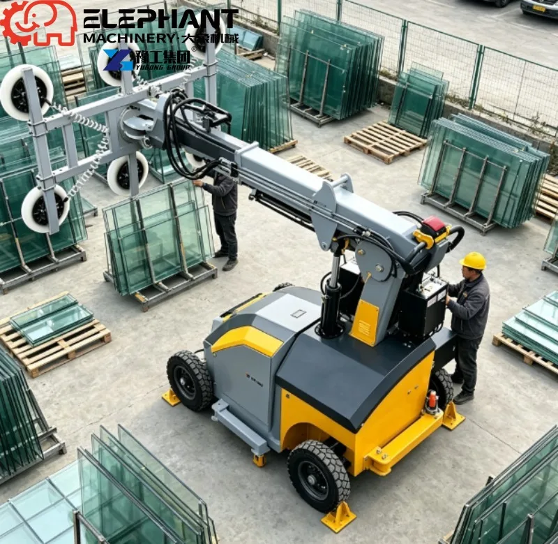 800kg Load Compact Vacuum Glass Equipment, Narrow Aisle Glass Crane For Indoor Glass Storage Handling