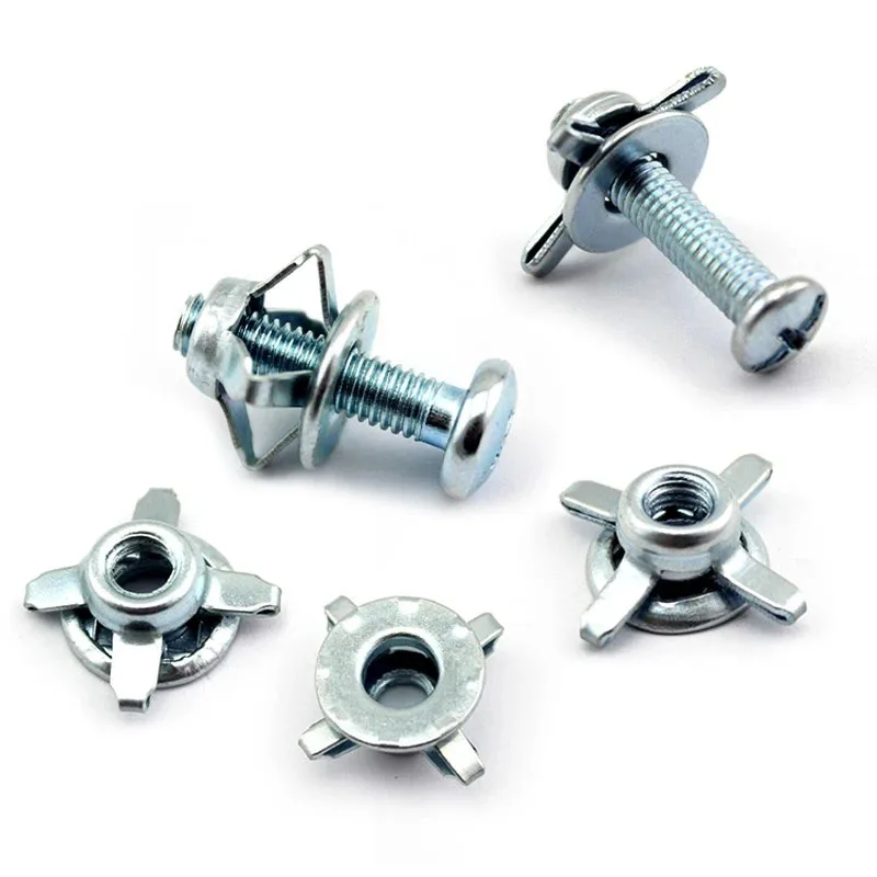 Tuercas de remache de pétalo M4 M5 M6 de acero al carbono, tuercas Molly Jack, abrazaderas de panel metálico para fijación de matrículas, kit de tuercas de remache con tornillo y tuercas de inserción.