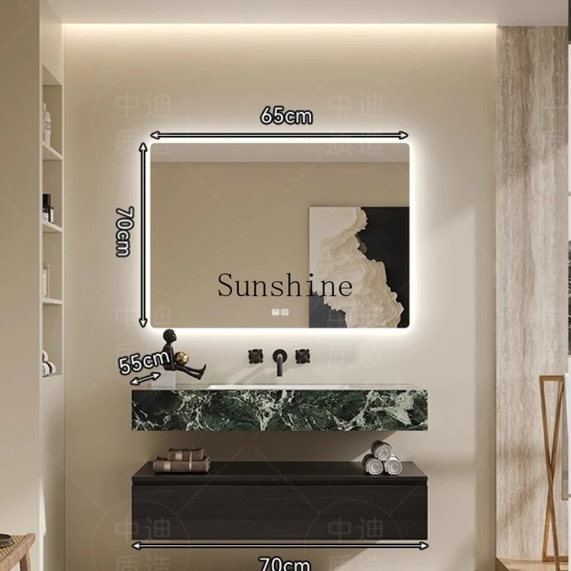 Green luxury stone rock slab ceramics are seamlessly integrated, bathroom cabinet combination bathroom washbasin cabinet