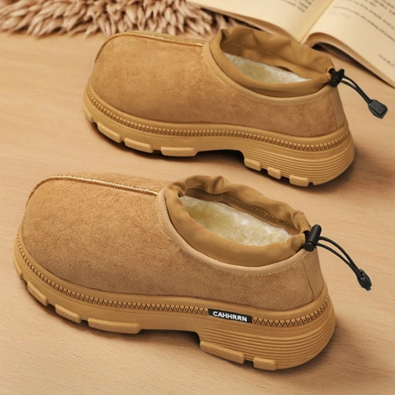 

2025 New Snow Boots Men and Women Couples Thick-soled Heightening Leather Low-top Winter Cotton Shoes Are Cold-proof Warm Boots