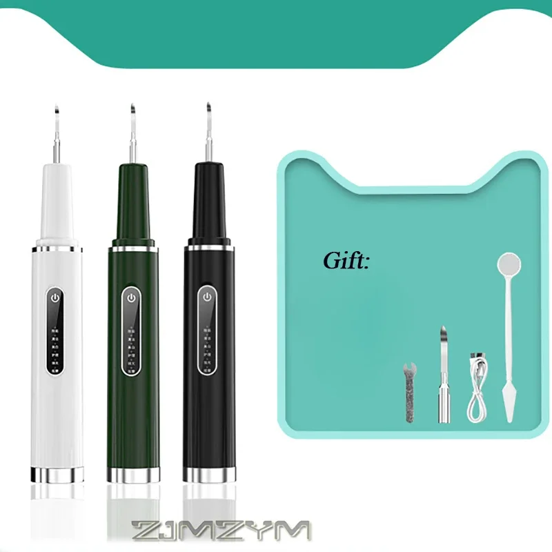 Blanqueador dental inteligente para el hogar, limpiador de dientes eléctrico ultrasónico con luz LED, carga tipo C, modo de seis velocidades