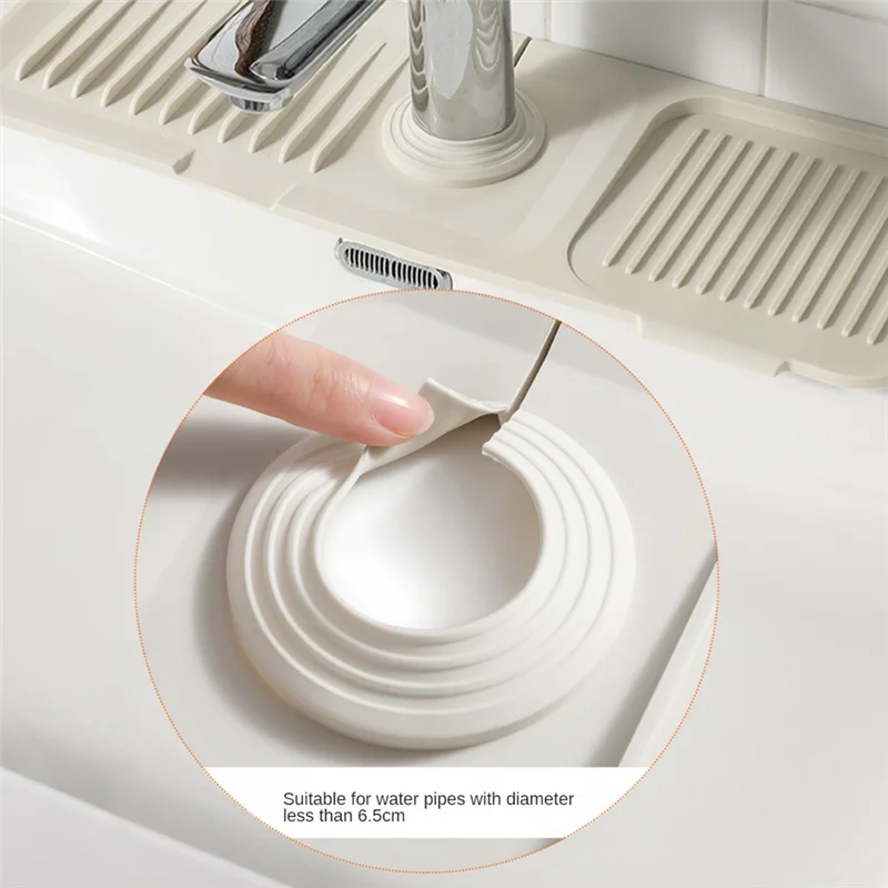 COFA-Silicone Sink Faucet Mat Kitchen Sink Splash Guard Faucet Handle Drip Catcher Tray For Kitchen Bathroom Counter,B Easy To U