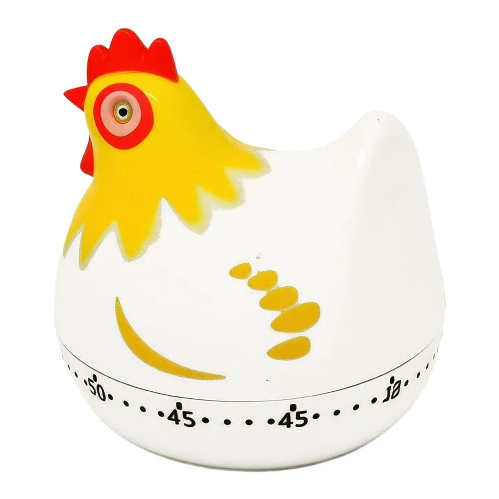 Plastic Wind Up Timer for Cooking and Studying - Manual Mechanical Timer with Clear Ringing Sound for All Ages
