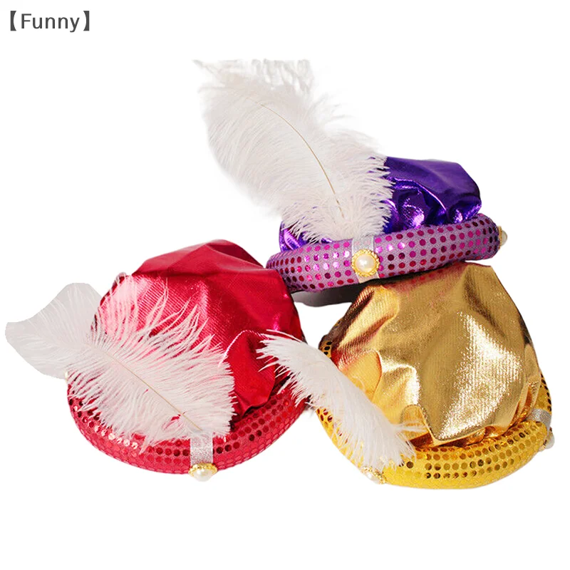 Aladdin Hat Halloween Masquerade Children Party Myth Arab Hats Stage Show Cosplay Costume Props For Holiday Dance Performances