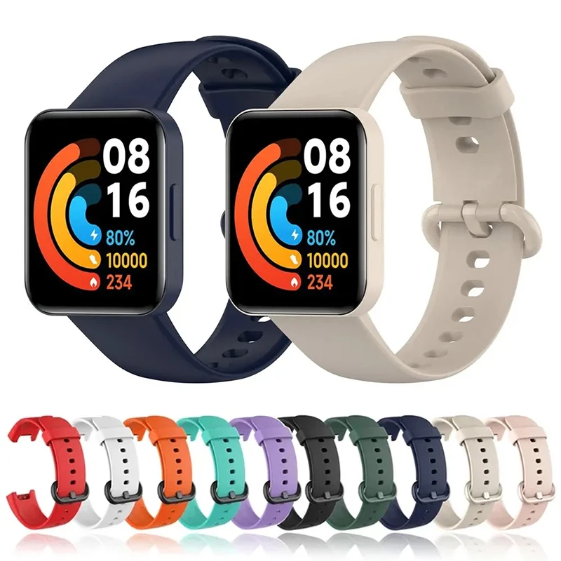 Pulseira de silicone para xiaomi mi watch lite banda relógio inteligente substituição pulseira esporte para redmi relógio 2 lite poco relógio