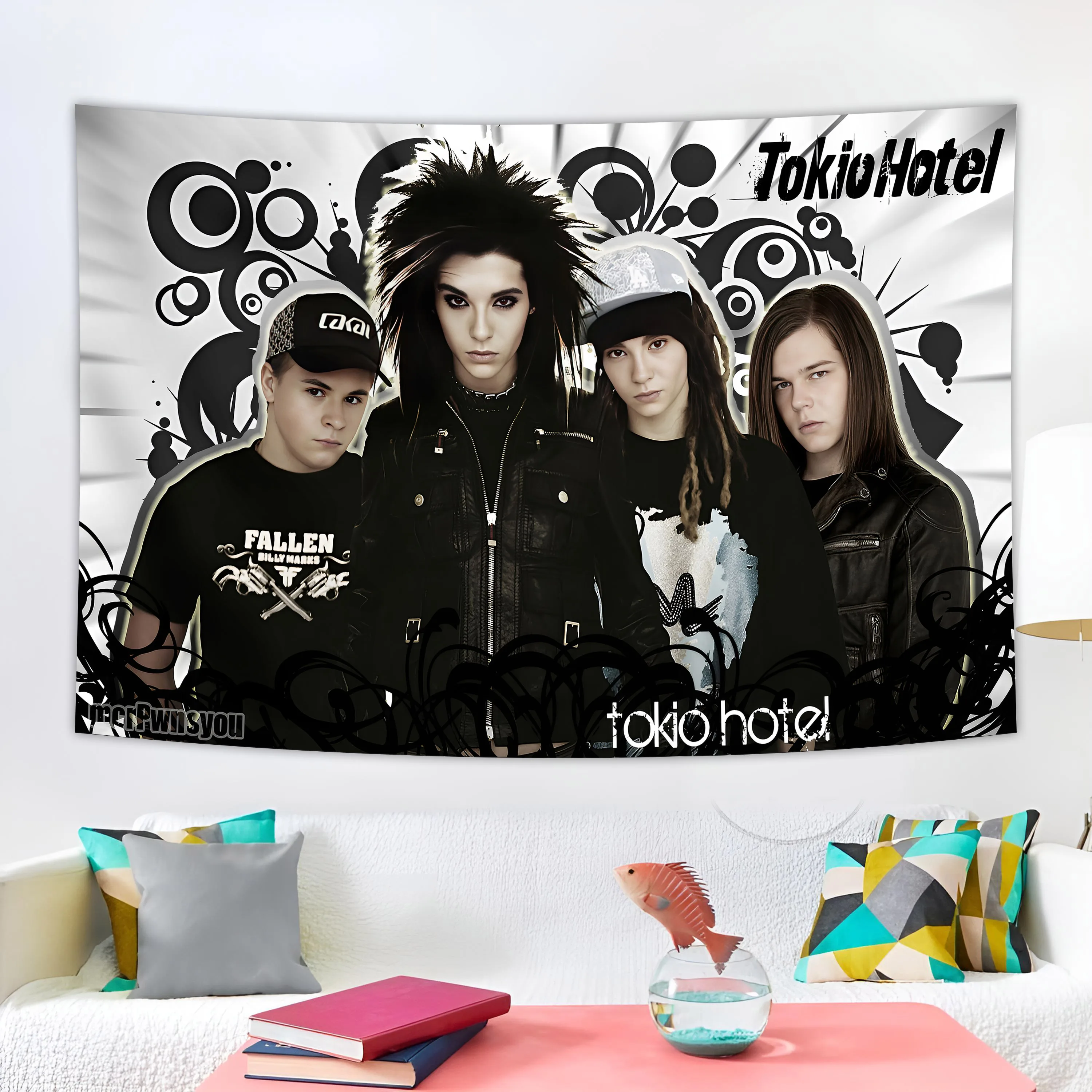 HD Tokio Hotel Flagge Poster Tapisserie lustige Dekor Home Wand kunst Raum dekoration Vintage Malerei Druck Wandbild modernes Bild