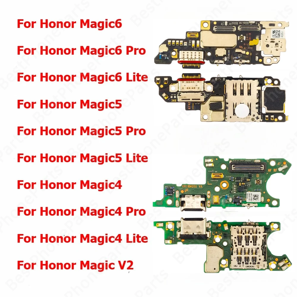 Placa de carga para Huawei Honor Magic6 6 Magic5 Pro 5 Magic4 4 Lite V2 puerto de carga placa conectora Usb Pcb Dock Flex piezas de teléfono