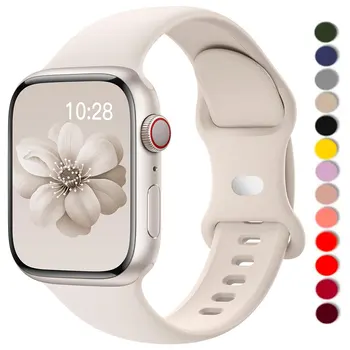 Horlogeband voor Apple Horlogeband 44mm 40mm 45mm 41mm 42-38mm Siliconen armband iwatch band serie 8 7 se 3 4 5 6 9 ultra 2 49mm