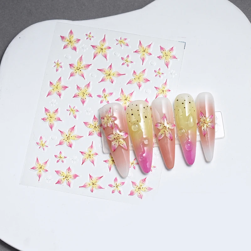 3D Nail Stickers Watercolor Nail Stickers Flower Nail Art Decals Beauty Flower Decoration For TIP NAIL Beauty
