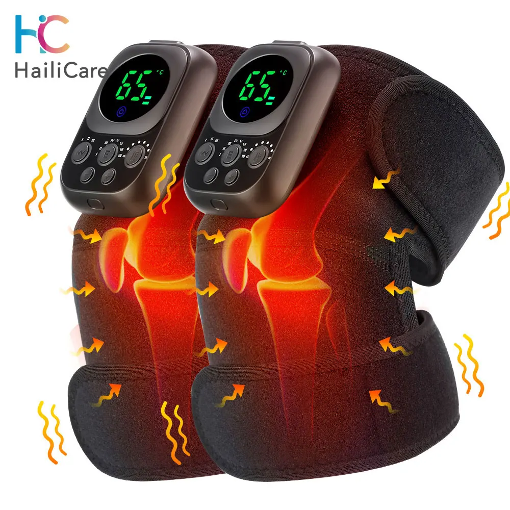 Electric Heating Shoulder Knee Massager Brace Joint Vibration Arthritis Pain Support Belt LED Detachable Controller With APP Use