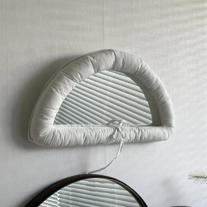 Korean Soft Cotton-filled Oval Makeup Mirror, Desktop Mirror Living Room Wall Decoration For Posing Home Makeup Decor Gift