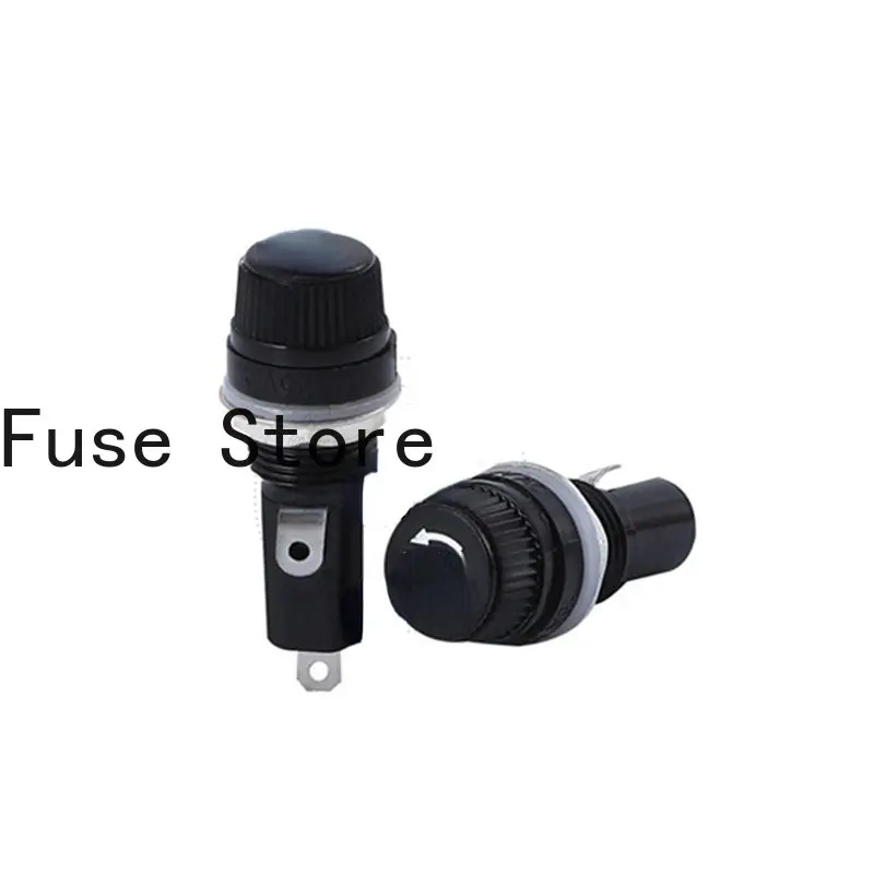 

10PCS Black Knob FUSE Fuse Holder Glass Tube 5 * 20 6X30MM Base