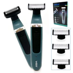 VGR Tagliacapelli Pubico Rasoio per Uomo Body Groomer per Inguine e Palle Lama Sostituibile Rasoio Elettrico IPX5 Epilatore Impermeabile