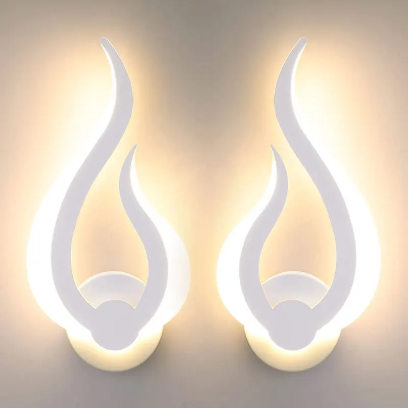 Modern 10W Wall Lamp Acrylic Wall Lamp Sconce Flame Shape Indoor Bathroom Bedroom Living Room Hallway Art Decoration