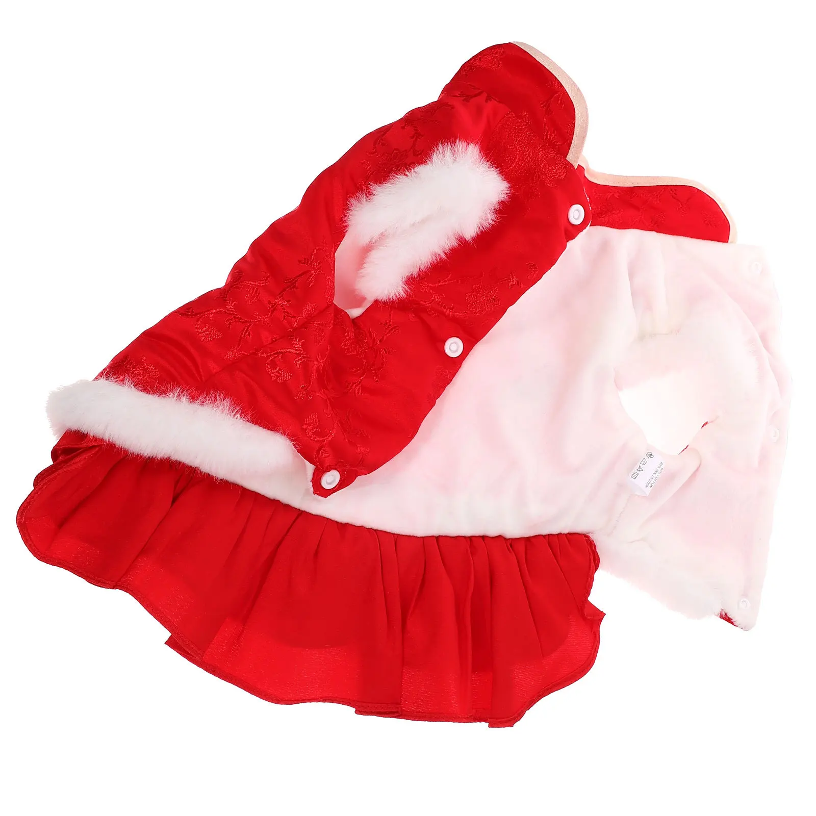 

1Pcs New Year Pet Dog Skirt Chinese Style Cotton Puppy Dress Soft Comfortable Clothes Size L Outdoor Walking Jogging Costume