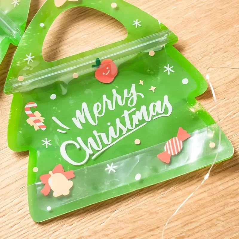 20/10PCS Weihnachten Geschenk Taschen Halloween Süßigkeiten Verpackung Für Kekse Cookies Schokolade Weihnachten Festival Party Wiederverwendbare Druckverschlussbeutel – Detail 5