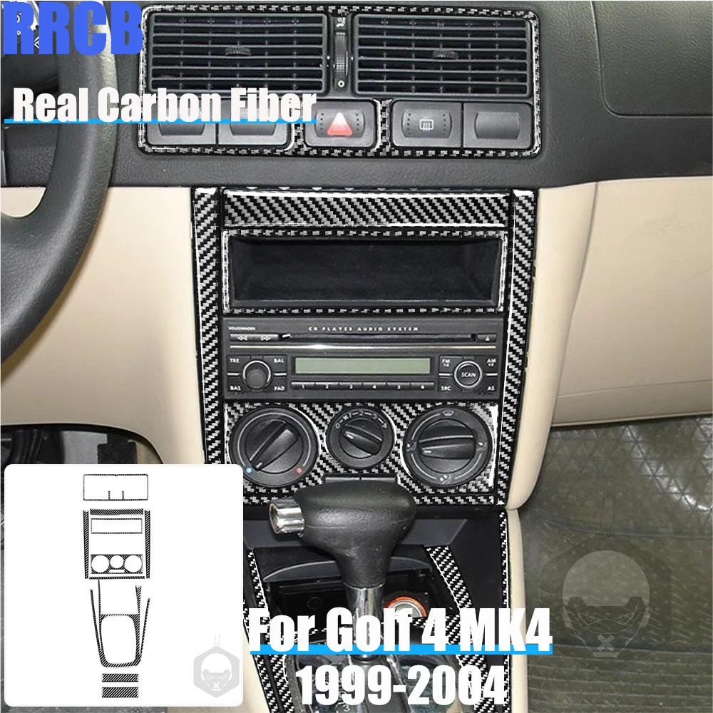 

Настоящие автомобильные аксессуары из углеродного волокна, центральный комплект шестерен, мягкая наклейка на чехол для Volkswagen Golf 4 MK4/GTI/R 1999 2000 2001 2002 2003 04