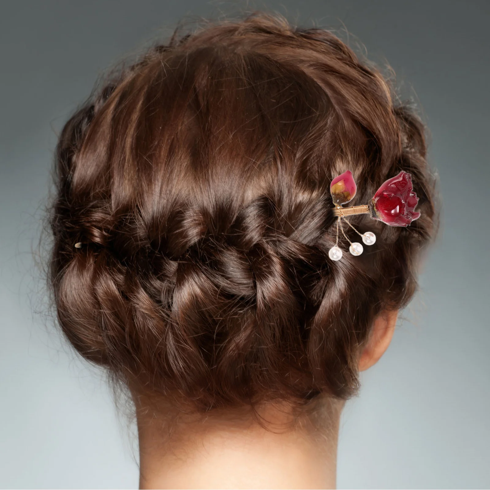 

Faux Pearl Hairpin Chinese Style Decorative Hair Chopstick for Elegant Bun Updo Hanfu Hair Accessories