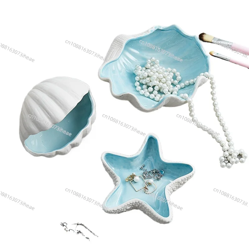 Nordic luxury home decoration jewelry tray unique shape ceramic jewelry tray wedding girl gift