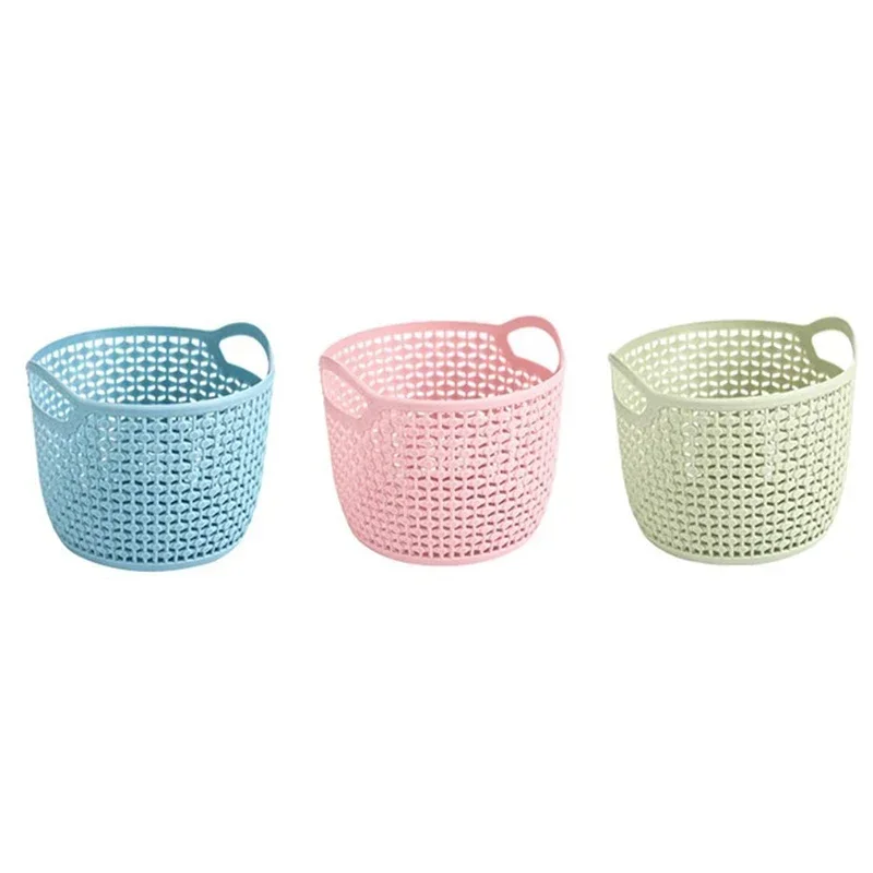 New Hollow Storage Basket Plastic Desktop Basket Multi-color Multi-purpose Finishing Cosmetics Storage Frame Plastic Portable