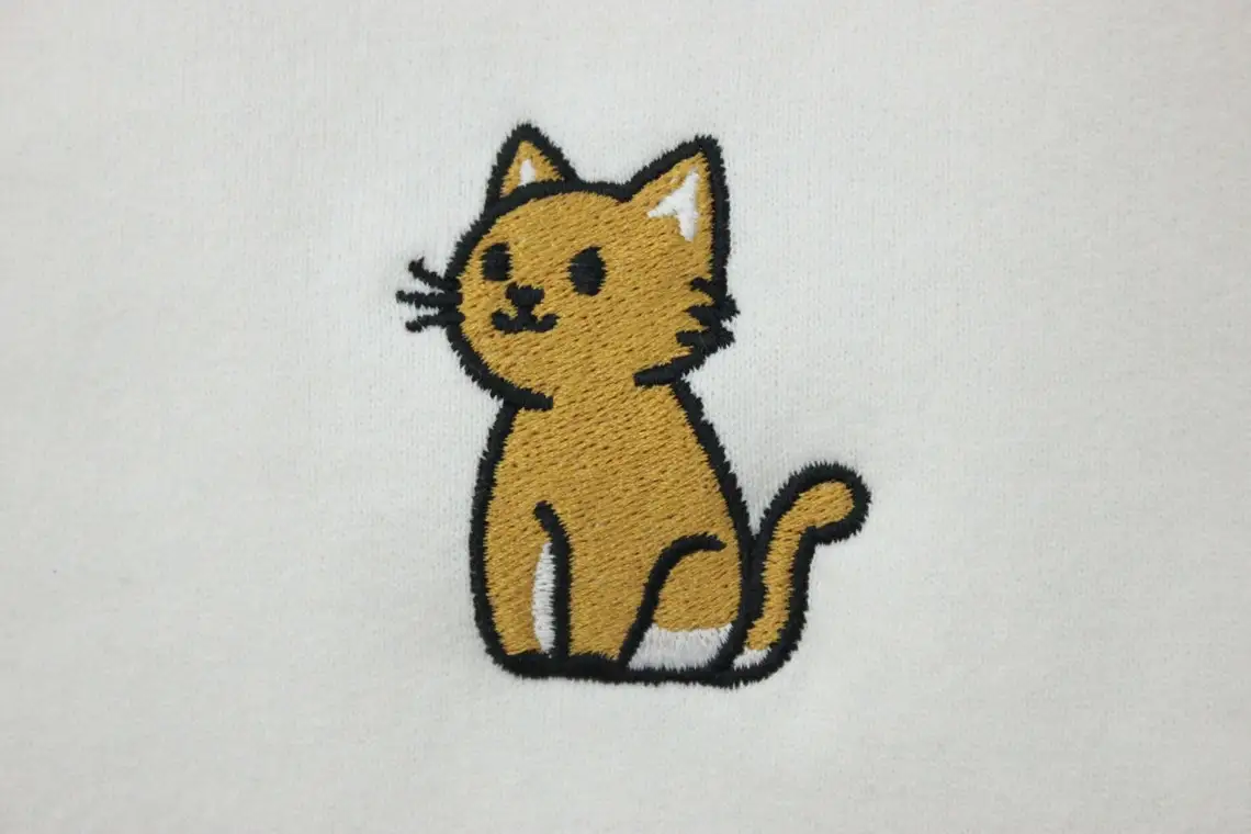 

Yellow Cute Cat Embroidered Sweatshirt Retro Vintage Sweatshirt Graphic Hoodies Y2K Casual Daily Wear Unisex Versatile Stylish