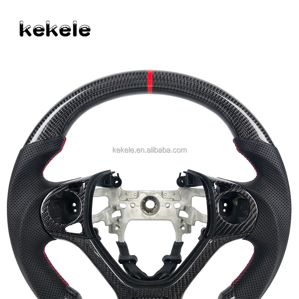 Perforated Leather Carbon Fiber Steering Wheel for Honda 9th Generation Civic 2012 2016 Custom Car Accessories