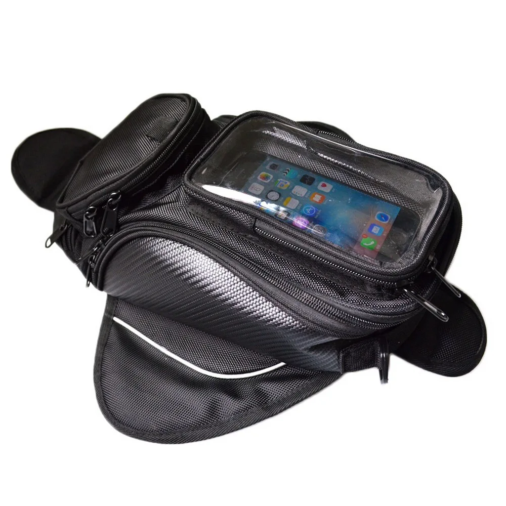 Waterproof Motorcycle Tank Bag with Big View Widow for Cell Phone Moto Luggage Bags Motorcycle Tail Bag with Belt Can Wearing