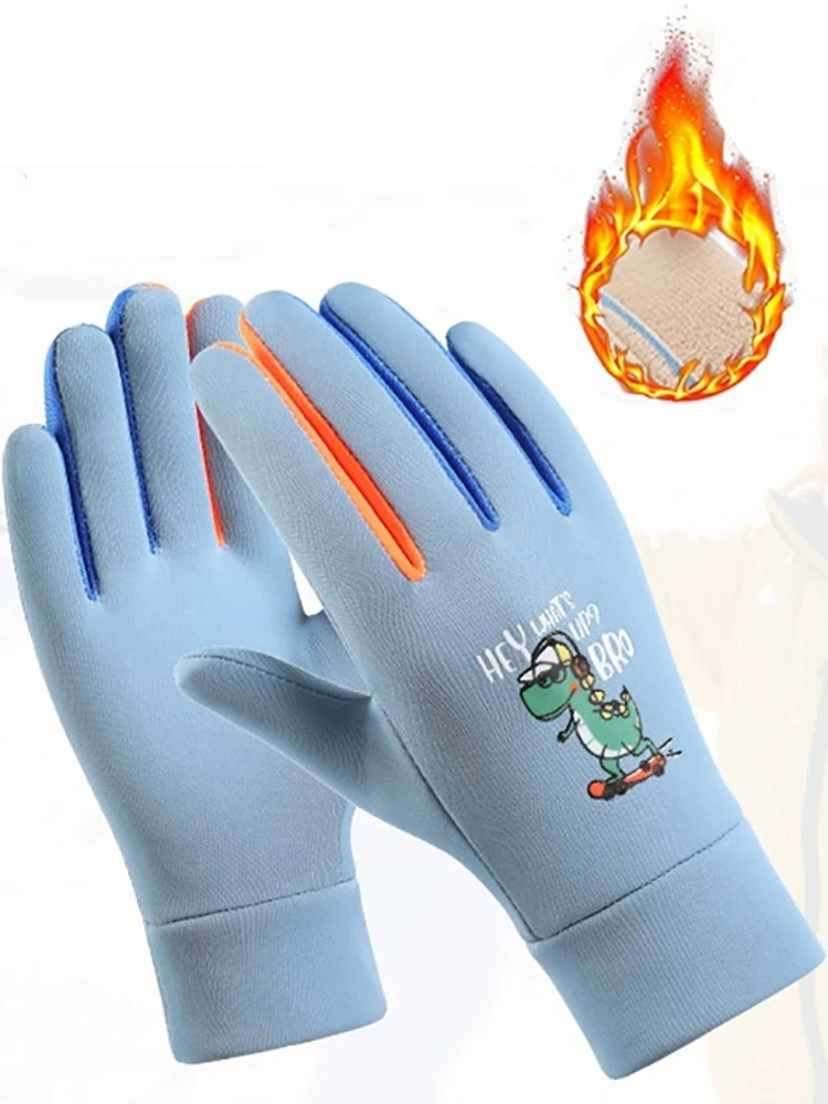 GTUBIKE hiver gants pour enfants dessin animé dinosaure cyclisme enfants sport chaud ski coupe-vent imperméable garçons filles gants