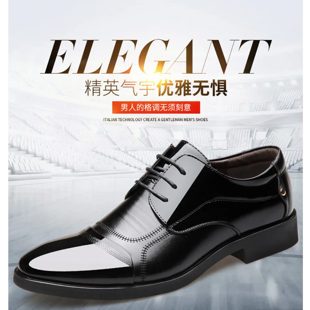 Size 38-48 Business Luxury OXford Shoes Men Breathable Leather Shoes Rubber Formal Dress Shoes Male Office Party Wedding Shoes