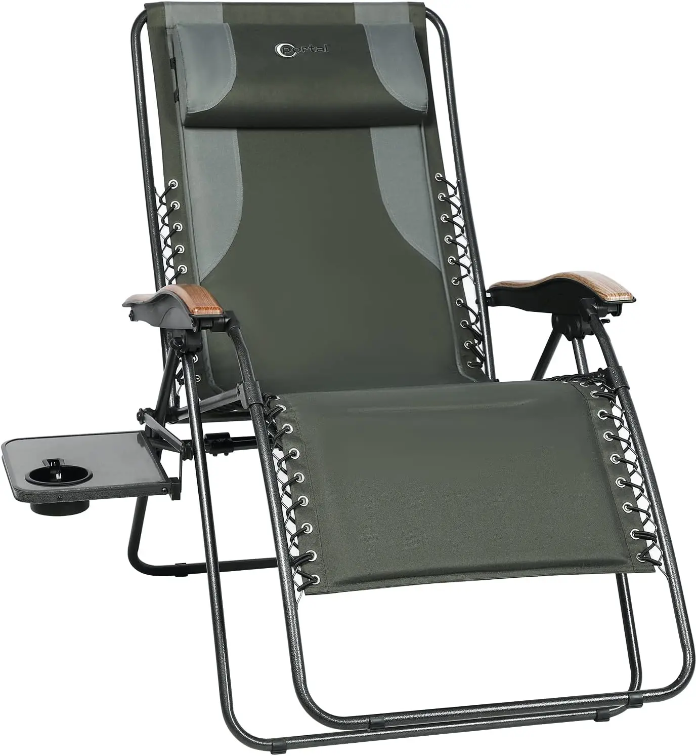 

Oversized Mesh Back Zero Gravity Reclining Patio Chairs, XL Padded Seat Folding Patio Lounge Chair with Adjustable Pillows