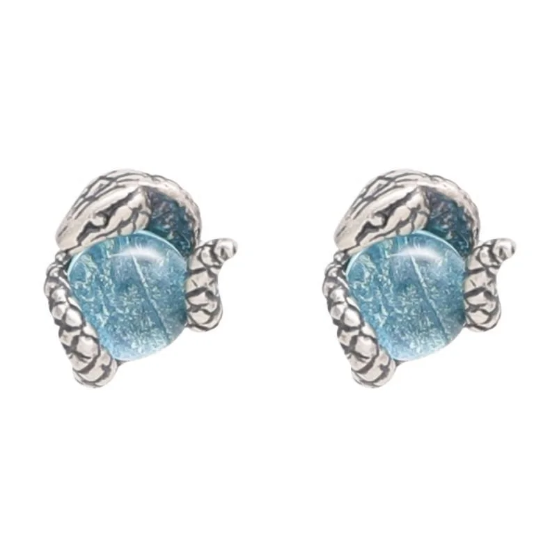1Pair New In Fashion Vintage Punk Silver Color Snake Ear Stud Copper Piercing Earrings For Women Men Jewelry Accessories - view 5