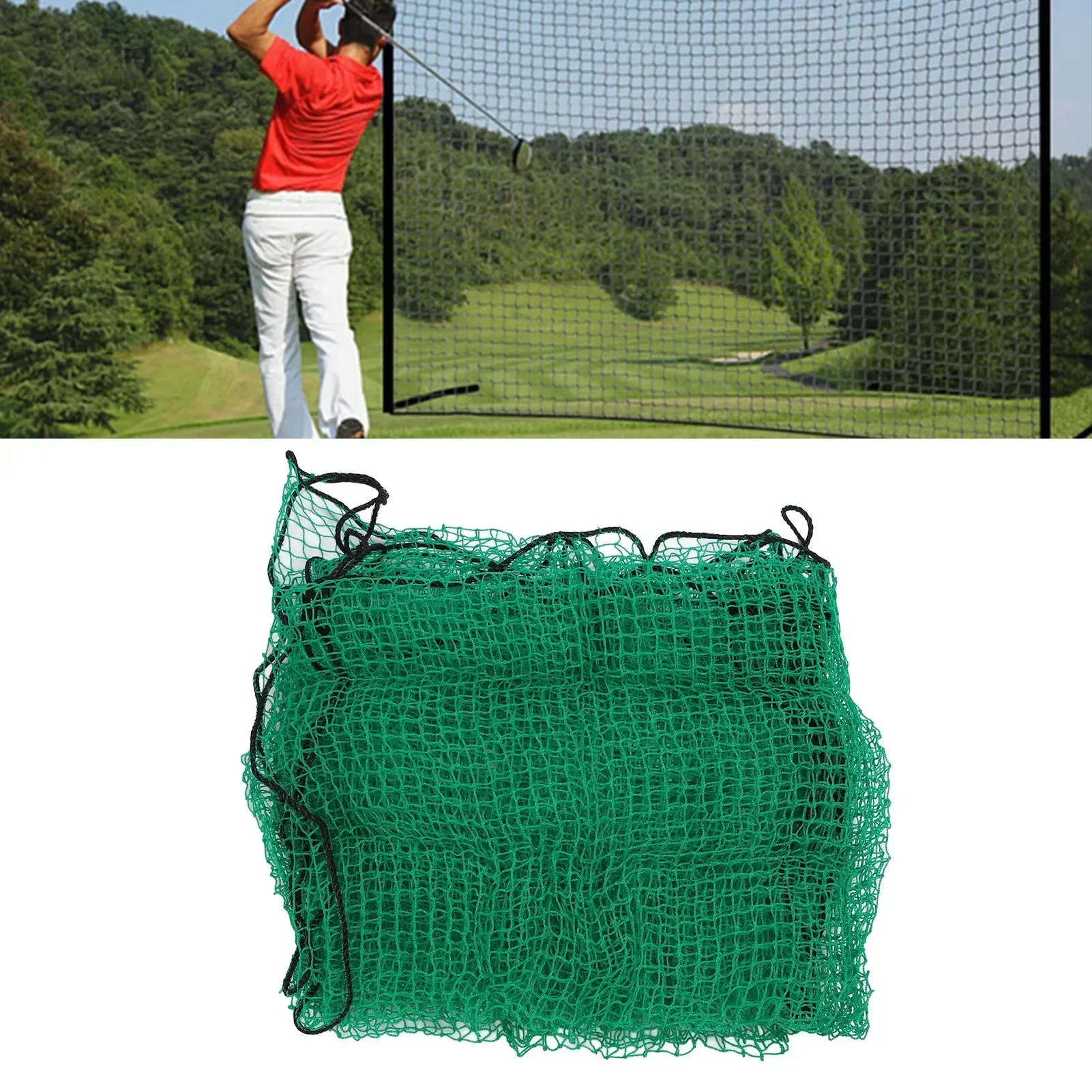 Golf Practice Net 3x3m Green Polyethylene Polypropylene Golf Hanging Net For Baseball Indoor Outdoor Training Ground