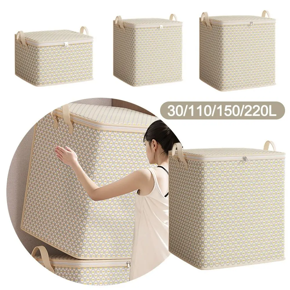 Large Capacity Clothes Quilt Dust Bag  with Handle Foldable Moistureproof Storage Bag Moving Storage Packing Quilt Bag