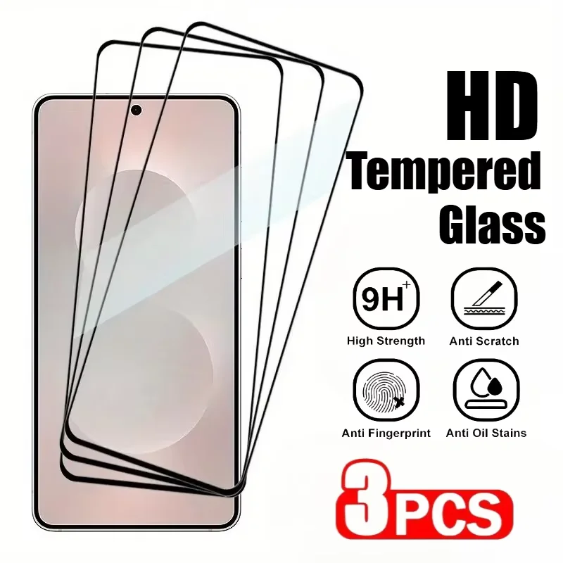 3 Stück HD Klarer Vollbildschirm-Schutz für Samsung Galaxy S24 S25 S23 Ultra S22 S21 S20 Plus S24 S23 FE S25 Edge 9H Gehärtetes Glas