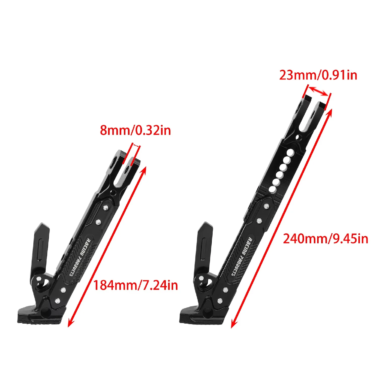 Universal Motorcycle Kickstand Side Support Kick Bracket Foot Stand Adjustable Side Tripod for Motorbike Motocross Scooter Moped