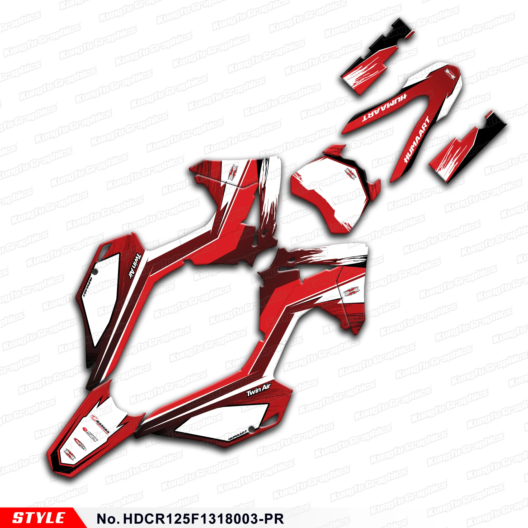 Zelfklevende Sticker Wrap Ontwerp Voor Honda Crf 125f Crf125f 2013 2014 2015 2016 2017 2018, HDCR125F1318003-PR