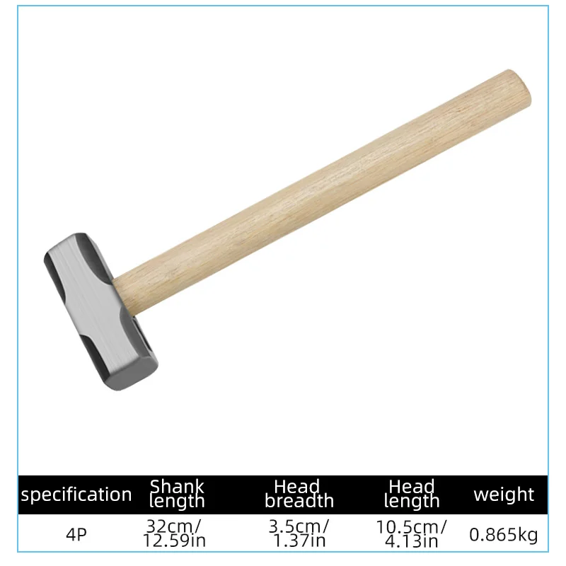 4P wooden handle octagonal hammer