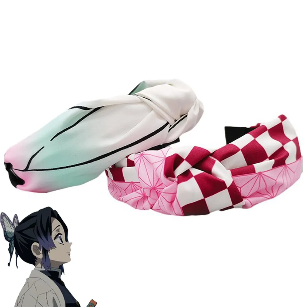 Demon Slayer Cosplay Hairband Mitsuri Muichiro Nezuko Zenitsu Shinobu Features Fashion Hair Accessories Girl Costume Props