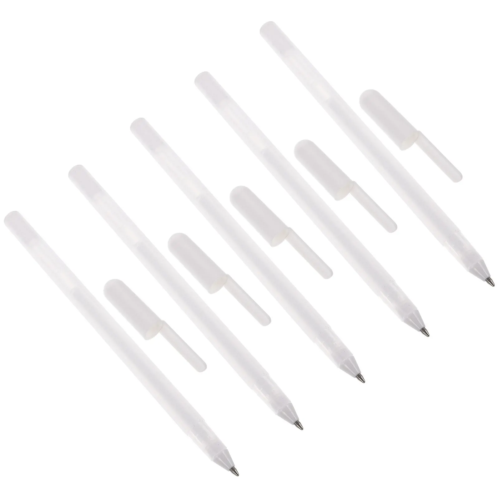 5Pcs White Gel Eyebrow Mapping Pen Waterproof Precision Tip Skin-Safe for Tattoo Marking Piercing Mapping Skin Marking