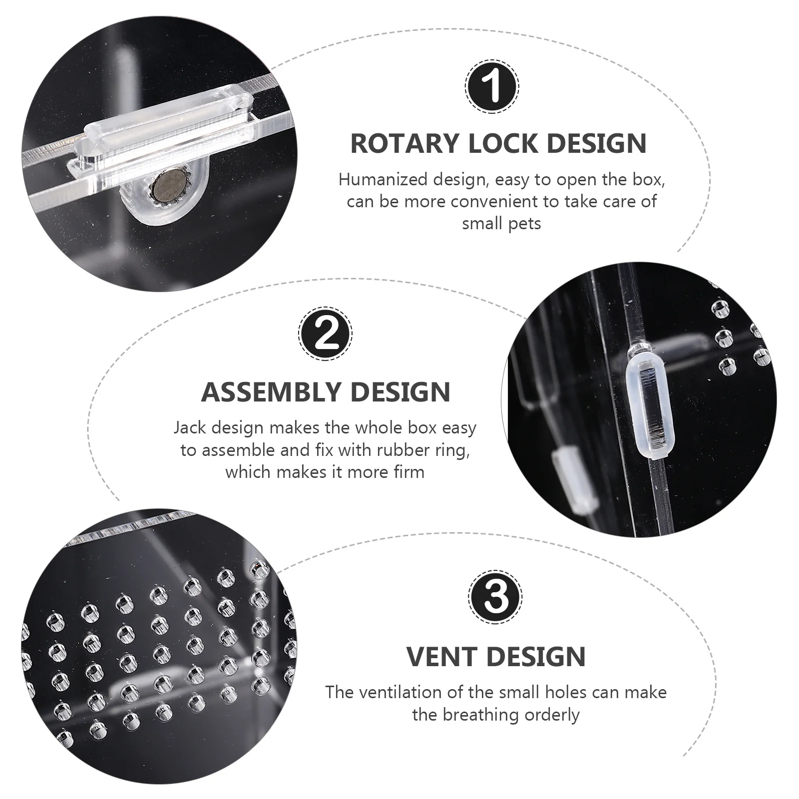 

Acrylic Spider Breeding Box Large Transparent Reptile Feeding Container Climbing Pet Habitat Escape-Proof Cover