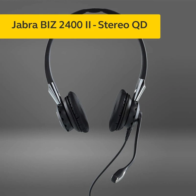 Original Jabra Biz 2400 ll QD Duo Wideband Noise Cancelling Headset Unc On-Ear Headset Telephone Headphone