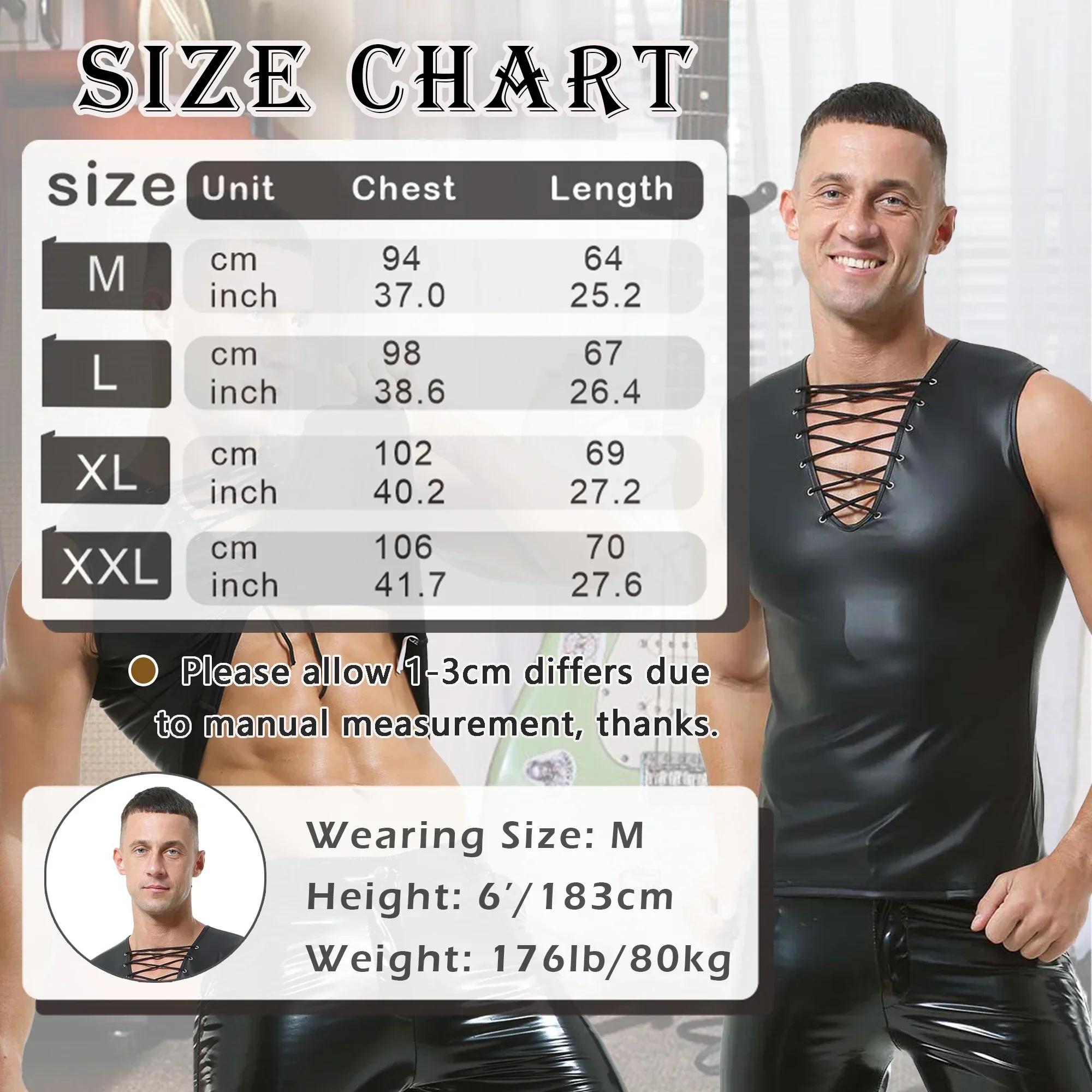 Mens Skinny Leather Tank Top Soft Leather Sleeveless T-Shirts Male Sexy Shaping Sports Gym Fitness Vests Sexy Bandage Tanks Tops