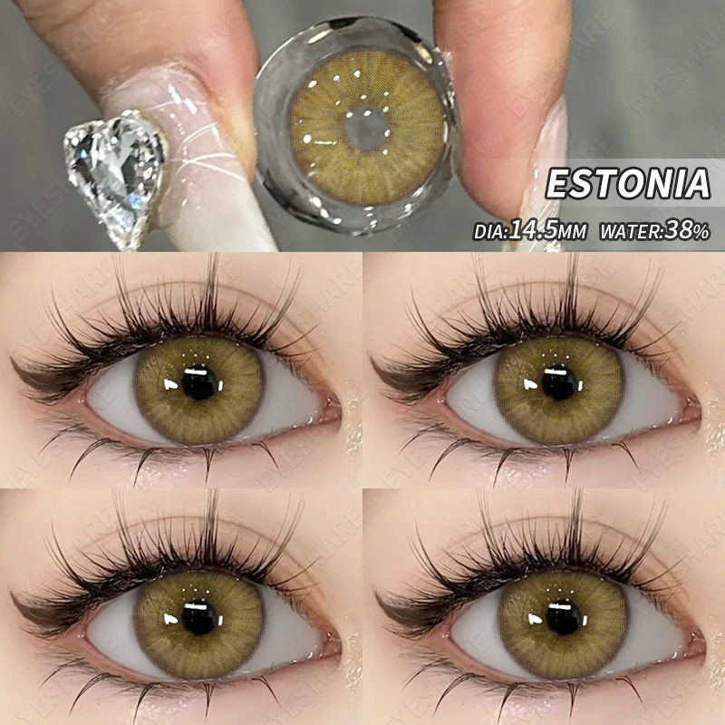 EYESHARE New Color Contact Lenses for Eyes Fashion Green Lenses Brown Eyes Contacts Lenses Gray Contacts Lens Yearly 2pcs/pair