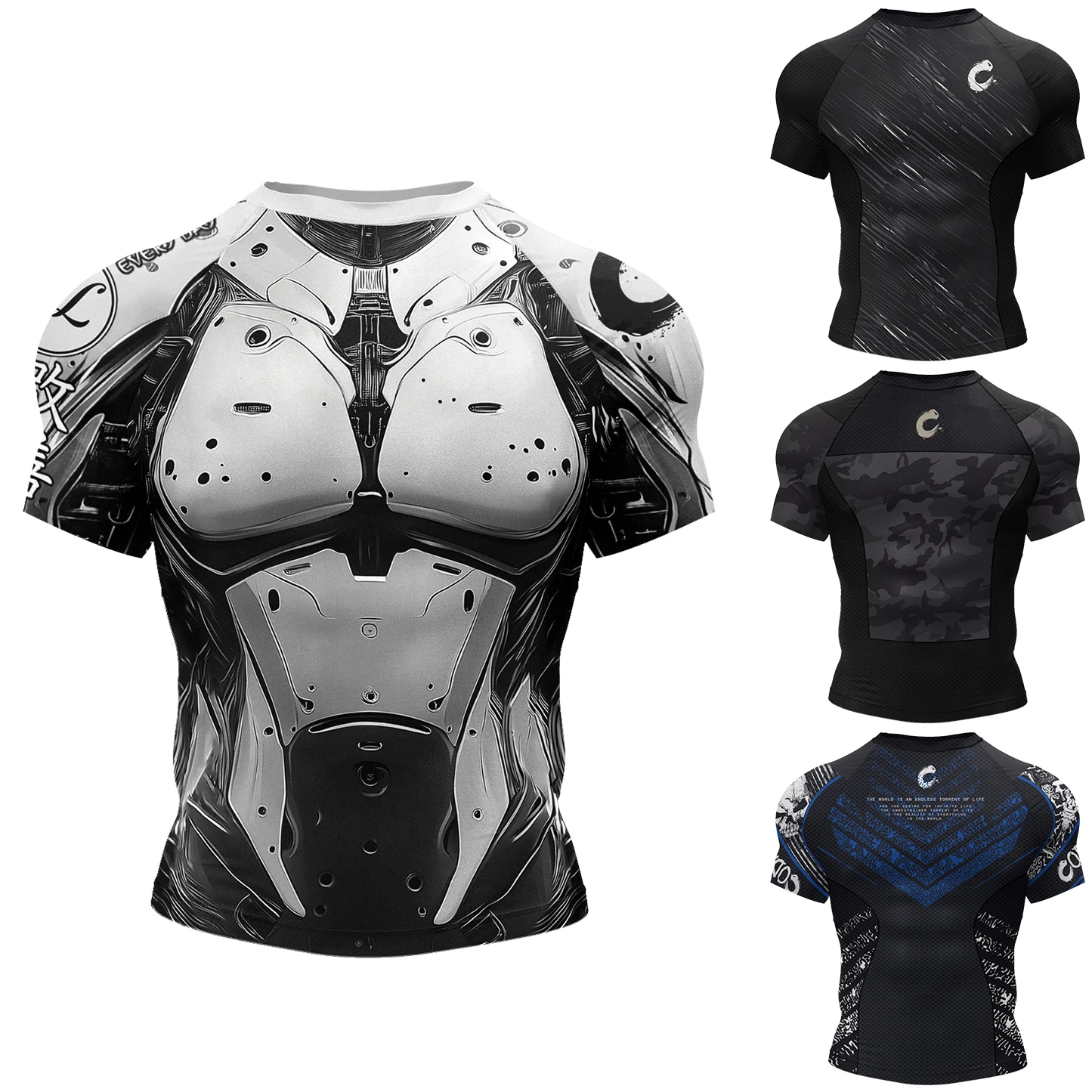 Hot Sell 3Digital Printed MMA BJJ Rash Guard Compression Shirt for Grappling Wrestling Daily MMA BJJ No-Gi Fitness Tee Shirts